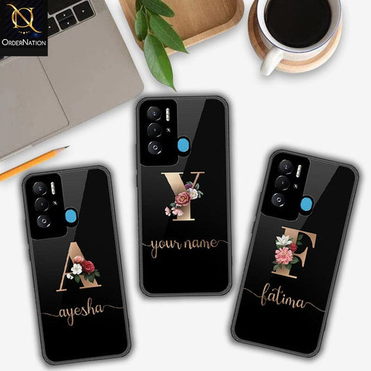 Tecno Pova Neo Cover- Personalized Alphabet Series - HQ Ultra Shine Premium Infinity Glass Soft Silicon Borders Case