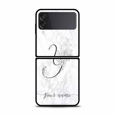 Samsung Galaxy Z Flip 3 5G Cover - Personalized Alphabet Series - HQ Premium Shine Durable Shatterproof Case - Soft Silicon Borders