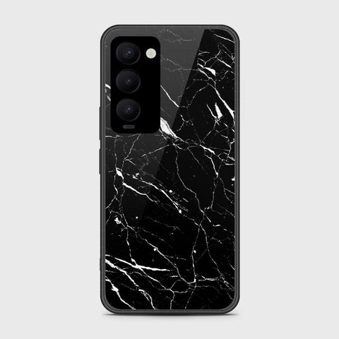 Tecno Camon 18 Premier Cover- Black Marble Series - HQ Ultra Shine Premium Infinity Glass Soft Silicon Borders Case