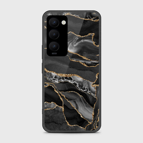 Tecno Camon 18 Premier Cover- Black Marble Series - HQ Ultra Shine Premium Infinity Glass Soft Silicon Borders Case