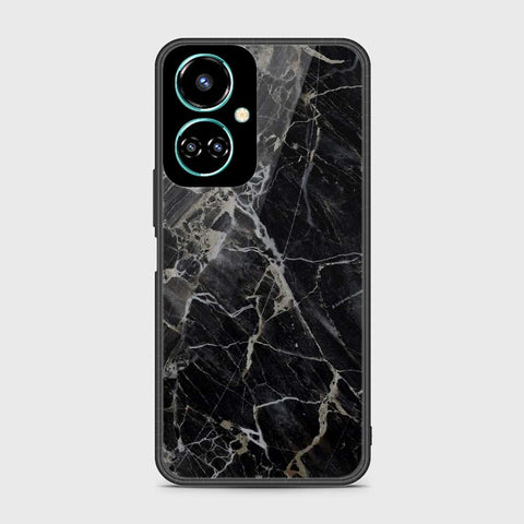 Tecno Camon 19 Cover- Black Marble Series - HQ Premium Shine Durable Shatterproof Case