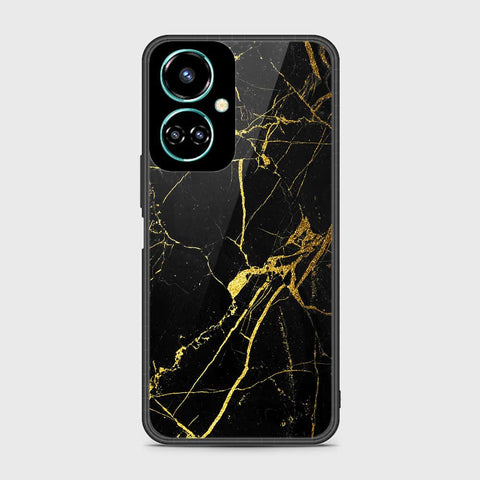 Tecno Camon 19 Cover- Black Marble Series - HQ Premium Shine Durable Shatterproof Case