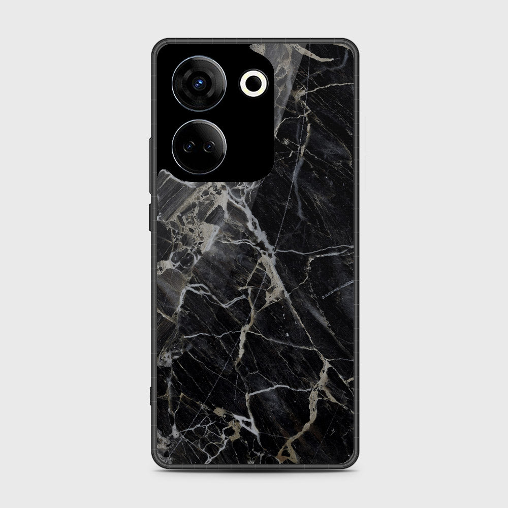 Tecno Camon 20  Cover- Black Marble Series - HQ Premium Shine Durable Shatterproof Case