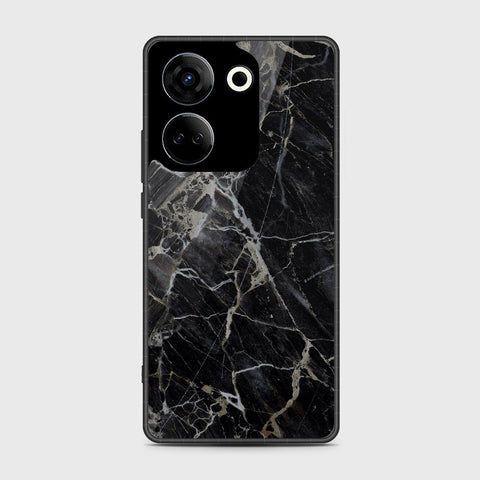 Tecno Camon 20  Cover- Black Marble Series - HQ Premium Shine Durable Shatterproof Case
