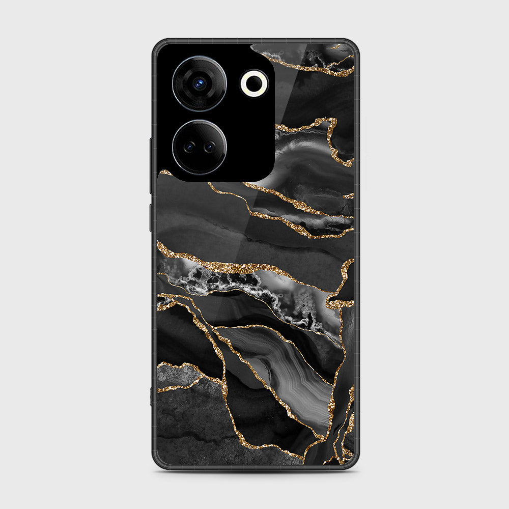 Tecno Camon 20 Pro  Cover- Black Marble Series - HQ Premium Shine Durable Shatterproof Case (Fast Delivery)