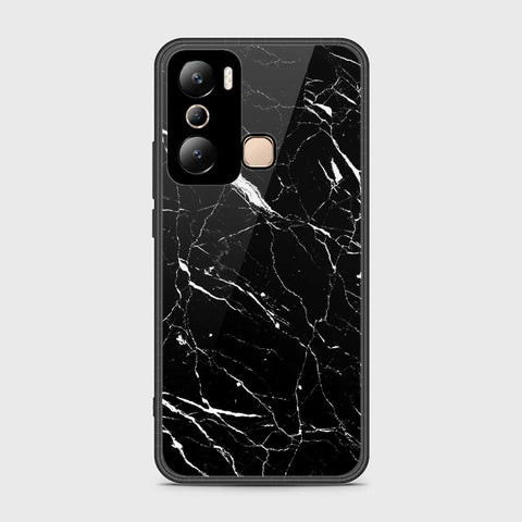 Infinix Hot 20i Cover- Black Marble Series - HQ Ultra Shine Premium Infinity Glass Soft Silicon Borders Case