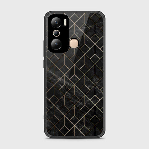 Infinix Hot 20i Cover- Black Marble Series - HQ Ultra Shine Premium Infinity Glass Soft Silicon Borders Case