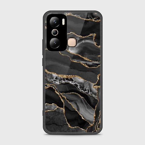 Infinix Hot 20i Cover- Black Marble Series - HQ Ultra Shine Premium Infinity Glass Soft Silicon Borders Case