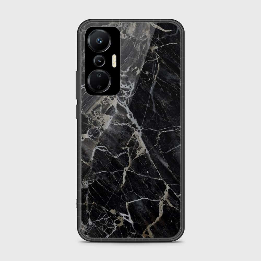 Infinix Hot 20S Cover- Black Marble Series - HQ Ultra Shine Premium Infinity Glass Soft Silicon Borders Case