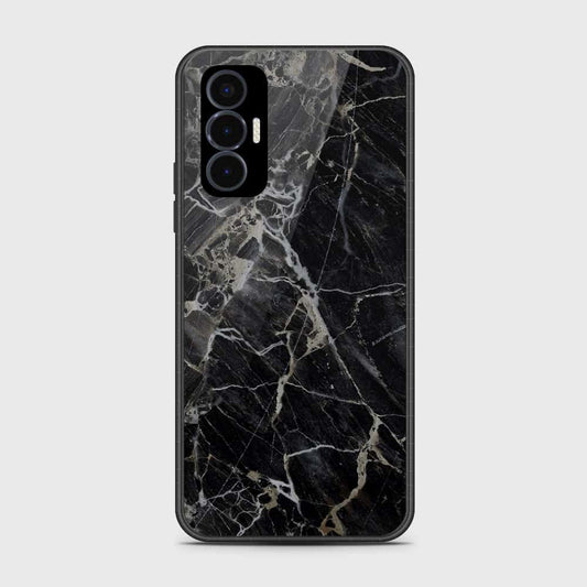 Tecno Pova 3 Cover- Black Marble Series - HQ Premium Shine Durable Shatterproof Case