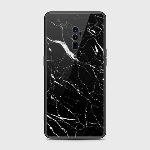 Oppo Reno 10x Zoom Cover- Black Marble Series - HQ Premium Shine Durable Shatterproof Case - Soft Silicon Borders