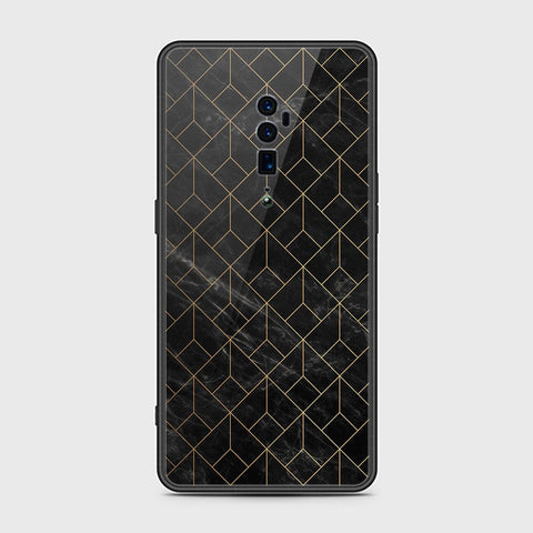 Oppo Reno 10x Zoom Cover- Black Marble Series - HQ Premium Shine Durable Shatterproof Case - Soft Silicon Borders