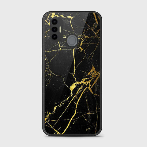 Tecno Spark 7 Cover- Black Marble Series - HQ Premium Shine Durable Shatterproof Case