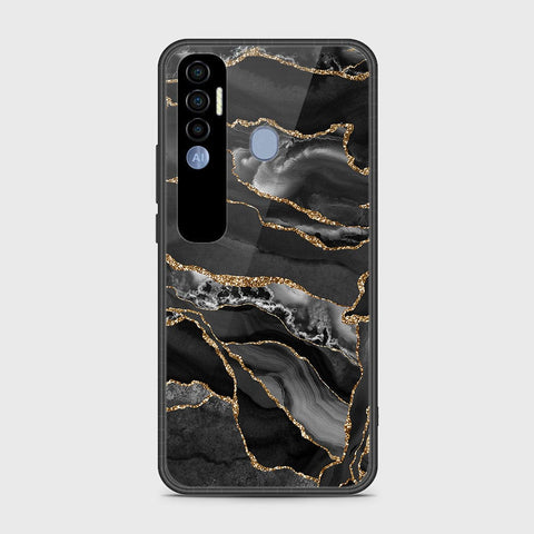 Tecno Spark 7 Pro Cover- Black Marble Series - HQ Premium Shine Durable Shatterproof Case