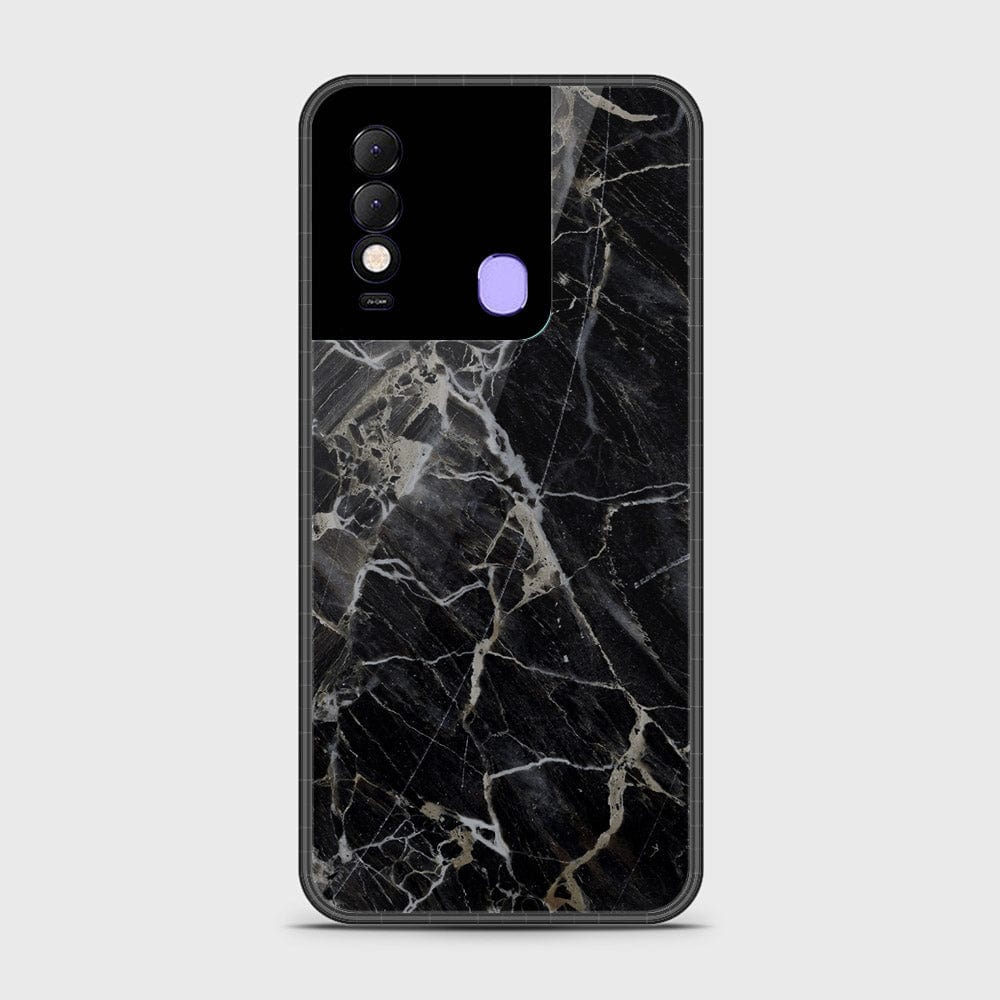 Tecno Spark 8 Cover- Black Marble Series - HQ Premium Shine Durable Shatterproof Case