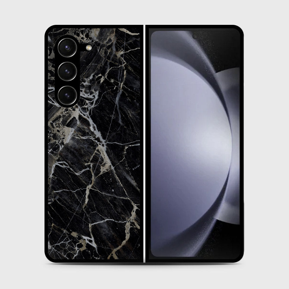 Samsung Galaxy Z Fold 5 5G  Cover- Black Marble Series - HQ Premium Shine Durable Shatterproof Case