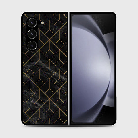 Samsung Galaxy Z Fold 5 5G  Cover- Black Marble Series - HQ Premium Shine Durable Shatterproof Case