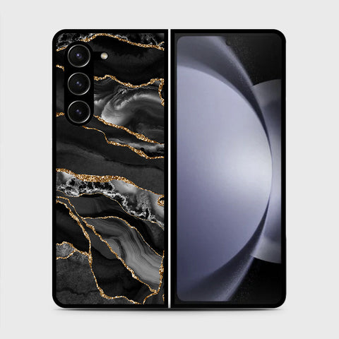 Samsung Galaxy Z Fold 5 5G  Cover- Black Marble Series - HQ Premium Shine Durable Shatterproof Case