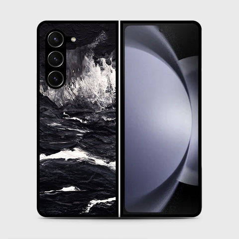 Samsung Galaxy Z Fold 5 5G  Cover- Black Marble Series - HQ Premium Shine Durable Shatterproof Case