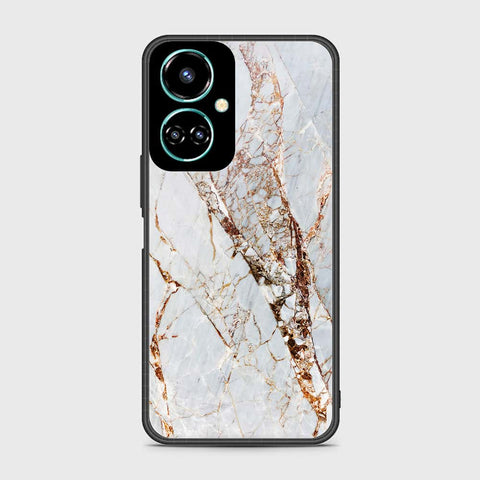 Tecno Camon 19 Cover- White Marble Series - HQ Premium Shine Durable Shatterproof Case