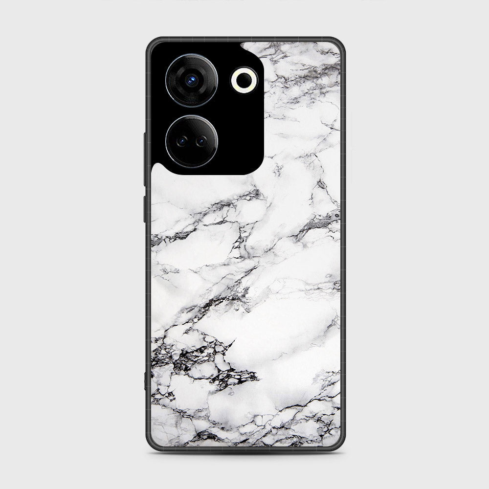 Tecno Camon 20  Cover- White Marble Series - HQ Premium Shine Durable Shatterproof Case