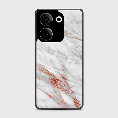 Tecno Camon 20  Cover- White Marble Series - HQ Premium Shine Durable Shatterproof Case