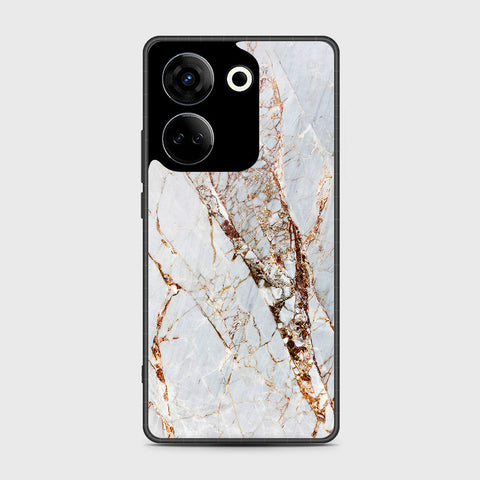 Tecno Camon 20  Cover- White Marble Series - HQ Premium Shine Durable Shatterproof Case