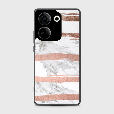 Tecno Camon 20  Cover- White Marble Series - HQ Premium Shine Durable Shatterproof Case