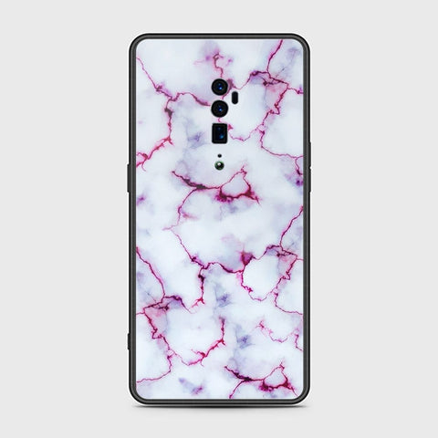 Oppo Reno 10x Zoom Cover- White Marble Series - HQ Premium Shine Durable Shatterproof Case - Soft Silicon Borders