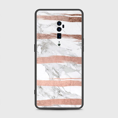 Oppo Reno 10x Zoom Cover- White Marble Series - HQ Premium Shine Durable Shatterproof Case - Soft Silicon Borders