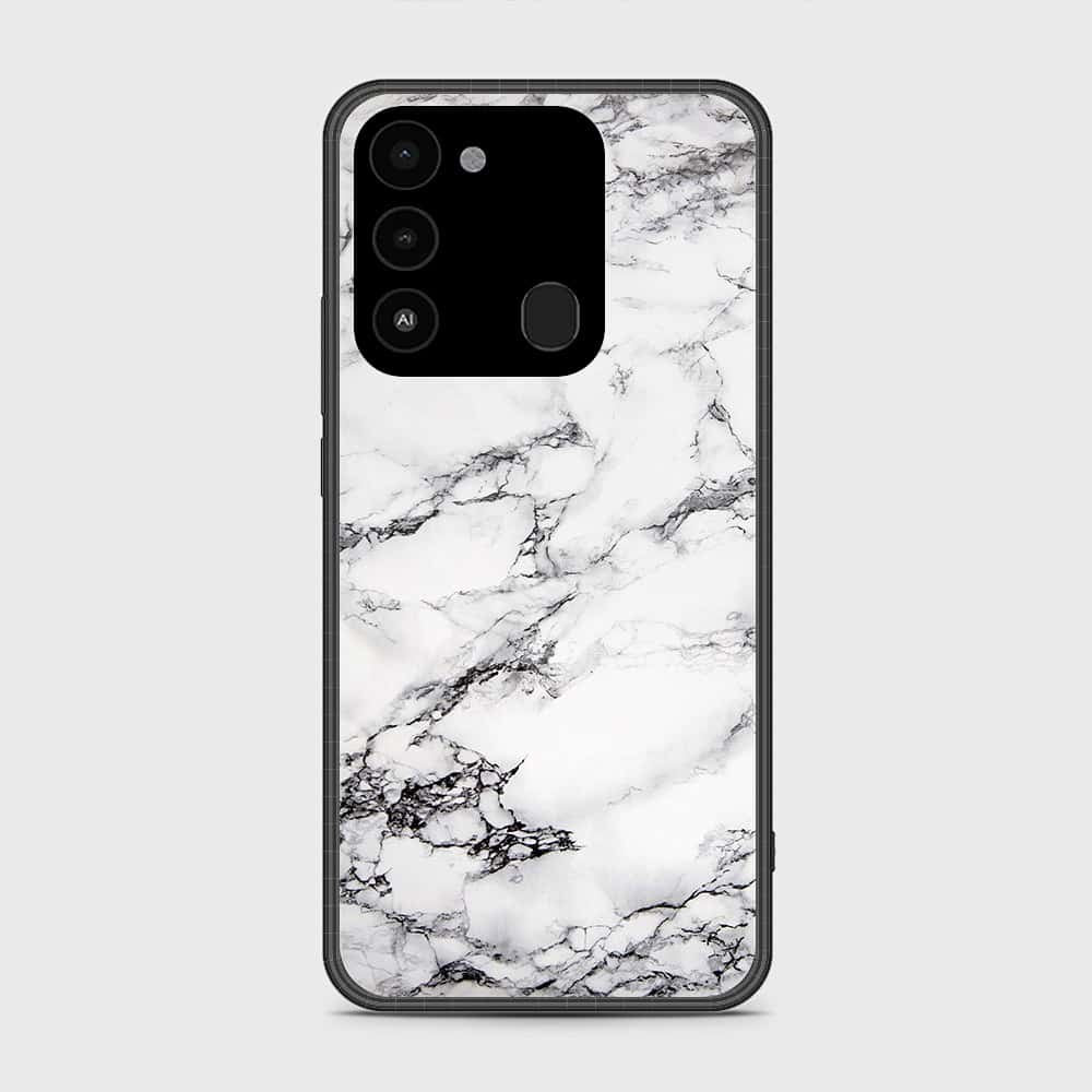 Tecno Spark 8C Cover- White Marble Series - HQ Premium Shine Durable Shatterproof Case