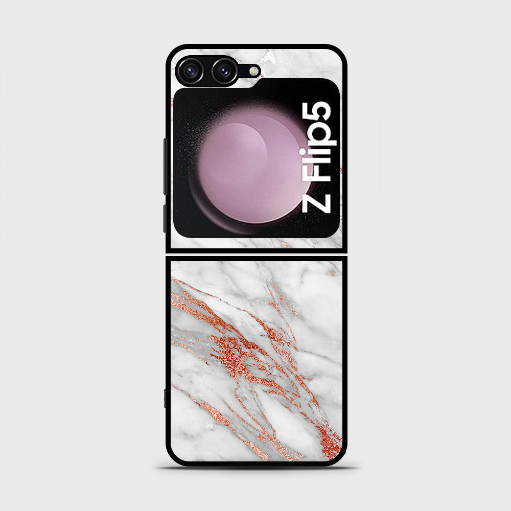 Samsung Galaxy Z Flip 5 5G  Cover- White Marble Series - HQ Premium Shine Durable Shatterproof Case (Fast Delivery)(FS)