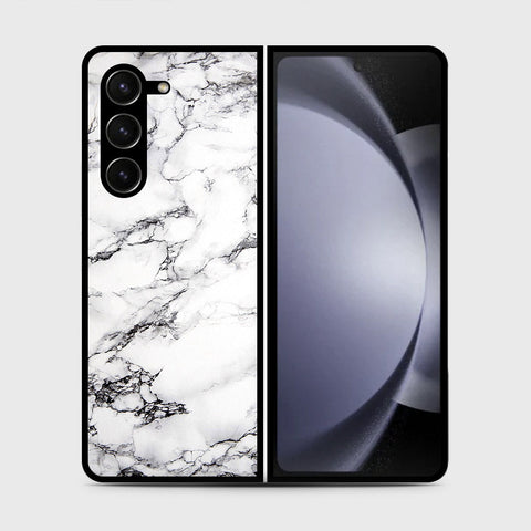 Samsung Galaxy Z Fold 5 5G  Cover- White Marble Series - HQ Premium Shine Durable Shatterproof Case