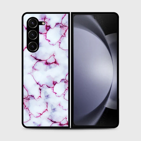 Samsung Galaxy Z Fold 5 5G  Cover- White Marble Series - HQ Premium Shine Durable Shatterproof Case