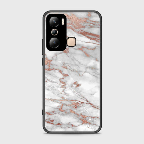 Infinix Hot 20i Cover- White Marble Series 2 - HQ Ultra Shine Premium Infinity Glass Soft Silicon Borders Case