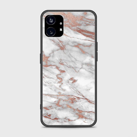 Nothing Phone 1 Cover- White Marble Series 2 - HQ Premium Shine Durable Shatterproof Case - Soft Silicon Borders