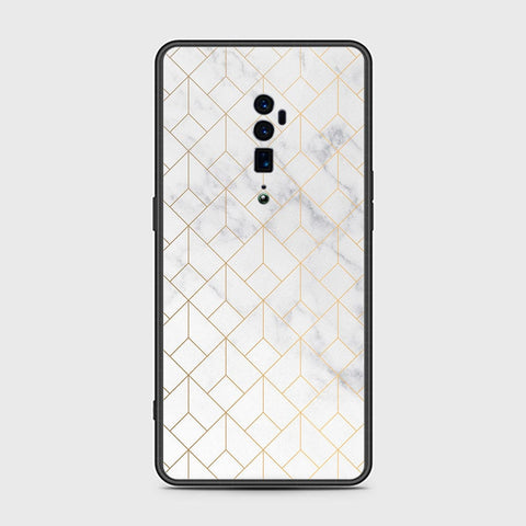 Oppo Reno 10x Zoom Cover- White Marble Series 2 - HQ Premium Shine Durable Shatterproof Case - Soft Silicon Borders