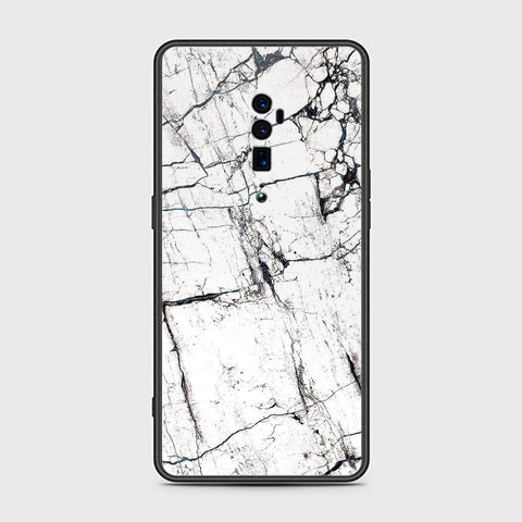 Oppo Reno 10x Zoom Cover- White Marble Series 2 - HQ Premium Shine Durable Shatterproof Case - Soft Silicon Borders