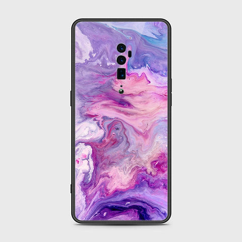 Oppo Reno 10x Zoom Cover- Colorful Marble Series - HQ Premium Shine Durable Shatterproof Case - Soft Silicon Borders