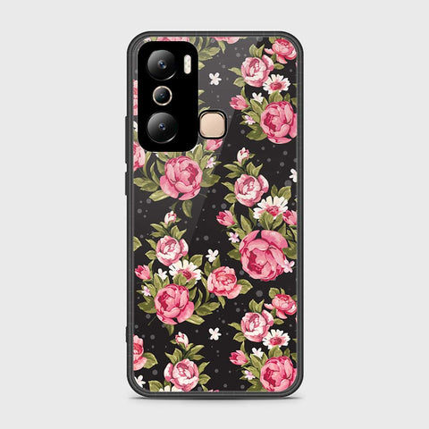 Infinix Hot 20i Cover- Floral Series - HQ Ultra Shine Premium Infinity Glass Soft Silicon Borders Case