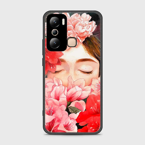 Infinix Hot 20i Cover- Floral Series - HQ Ultra Shine Premium Infinity Glass Soft Silicon Borders Case