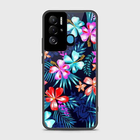 Tecno Pova Neo Cover- Floral Series - HQ Ultra Shine Premium Infinity Glass Soft Silicon Borders Case