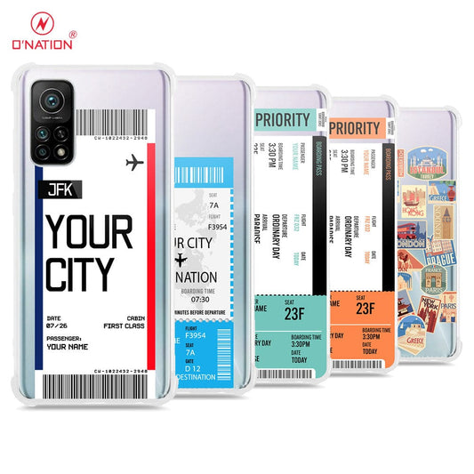Xiaomi Mi 10T Cover - Personalised Boarding Pass Ticket Series - 5 Designs - Clear Phone Case - Soft Silicon Borders