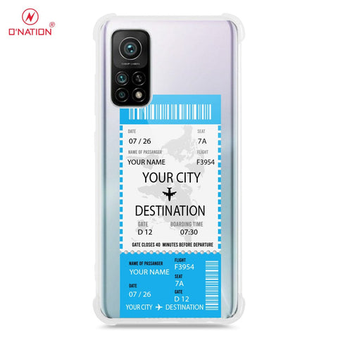 Xiaomi Mi 10T Cover - Personalised Boarding Pass Ticket Series - 5 Designs - Clear Phone Case - Soft Silicon Borders