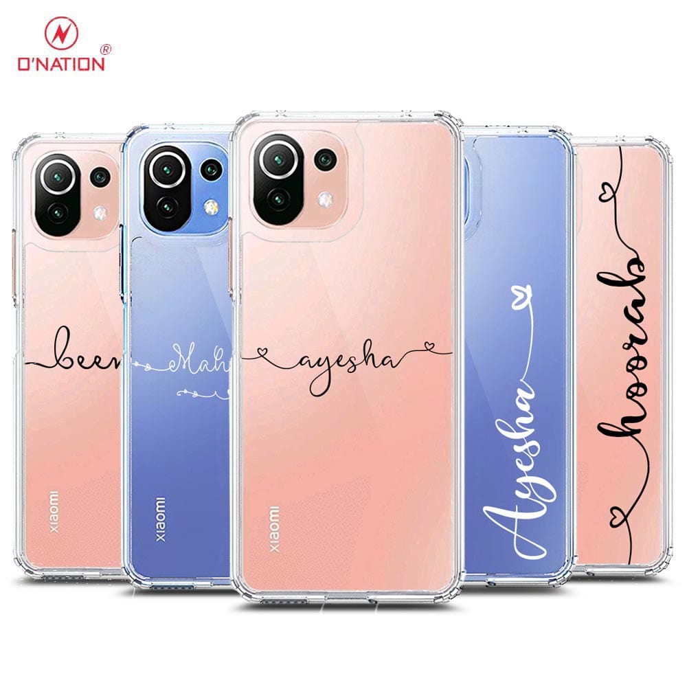 Xiaomi Mi 11 Lite Cover - Personalised Name Series - 8 Designs - Clear Phone Case - Soft Silicon Borders