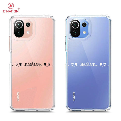 Xiaomi Mi 11 Lite Cover - Personalised Name Series - 8 Designs - Clear Phone Case - Soft Silicon Borders