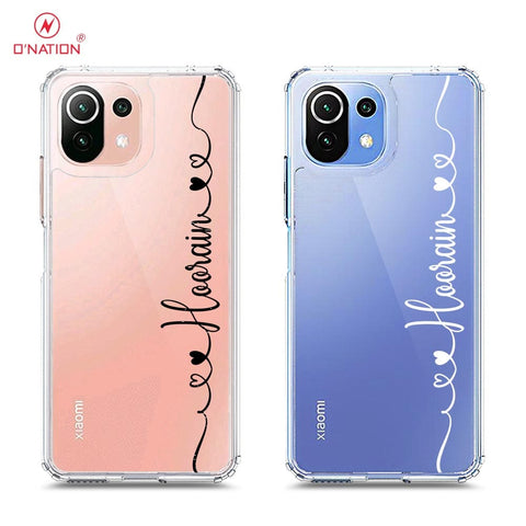 Xiaomi Mi 11 Lite Cover - Personalised Name Series - 8 Designs - Clear Phone Case - Soft Silicon Borders