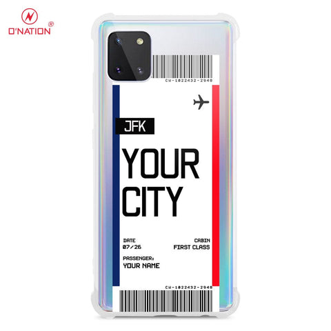 Samsung Galaxy Note 10 Lite Cover - Personalised Boarding Pass Ticket Series - 5 Designs - Clear Phone Case - Soft Silicon Borders