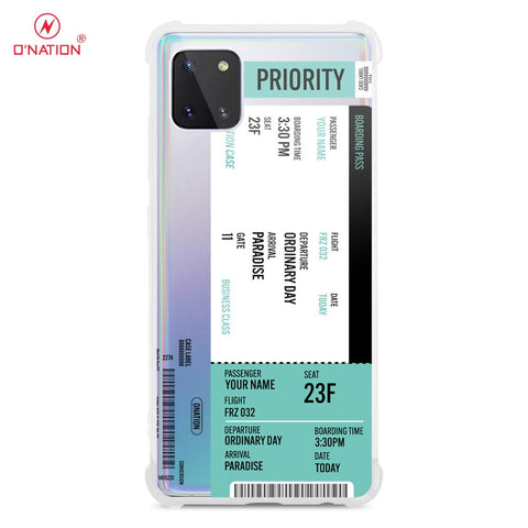Samsung Galaxy Note 10 Lite Cover - Personalised Boarding Pass Ticket Series - 5 Designs - Clear Phone Case - Soft Silicon Borders