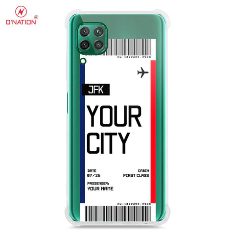 Huawei Nova 6 SE Cover - Personalised Boarding Pass Ticket Series - 5 Designs - Clear Phone Case - Soft Silicon Borders